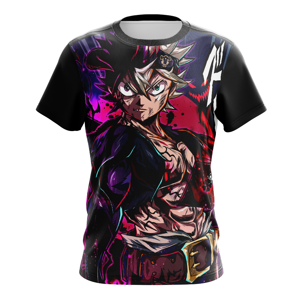 Asta Black Clover Dry-Fit Graphic T-Shirt - Long Sleeve