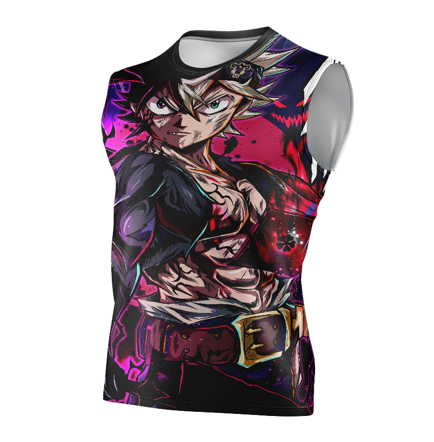 Asta Black Clover Dry-Fit Graphic T-Shirt - Tank Top