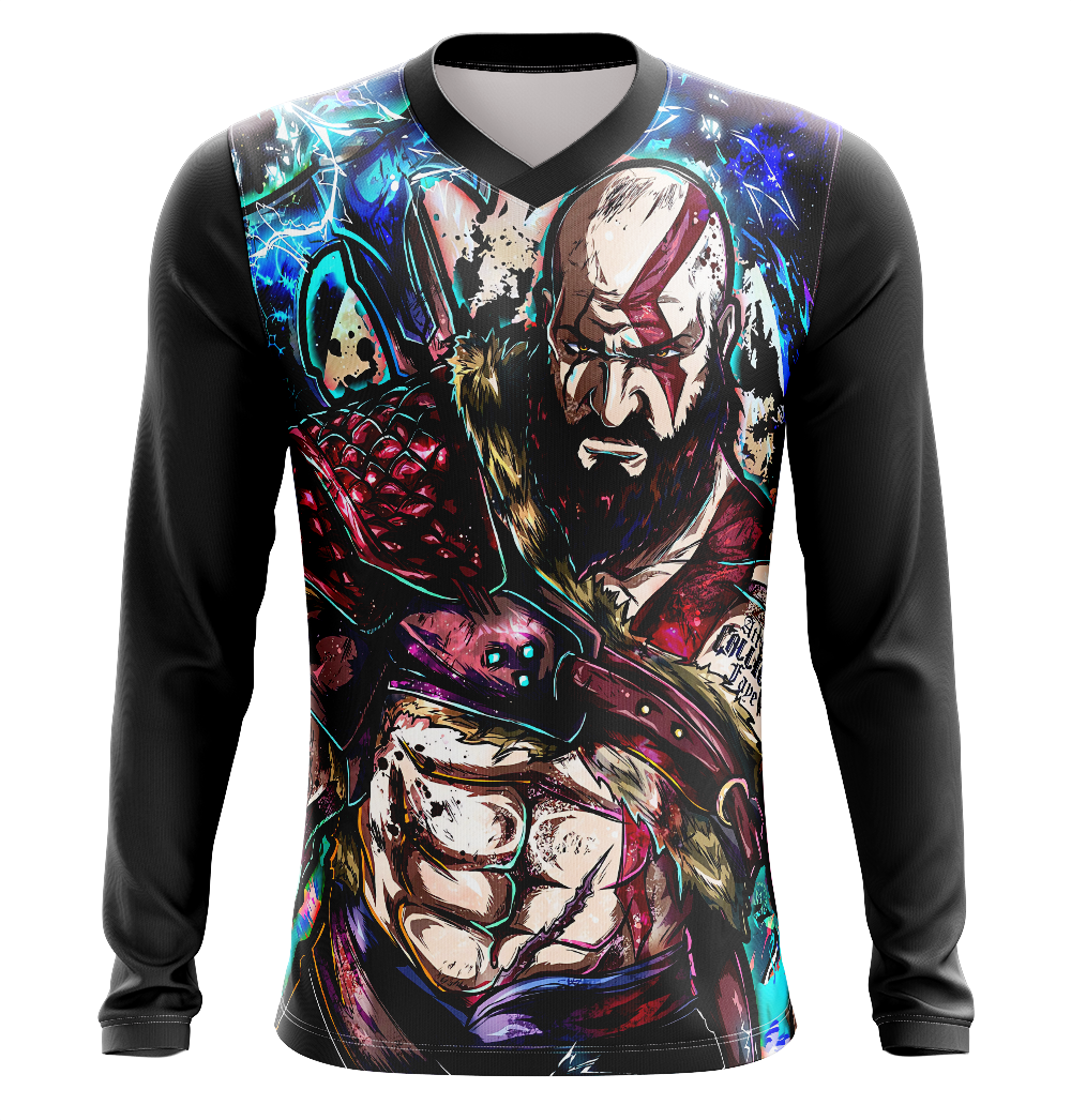 Kratos God of War Dry Fit T-Shirt - Long Sleeve 3D Print