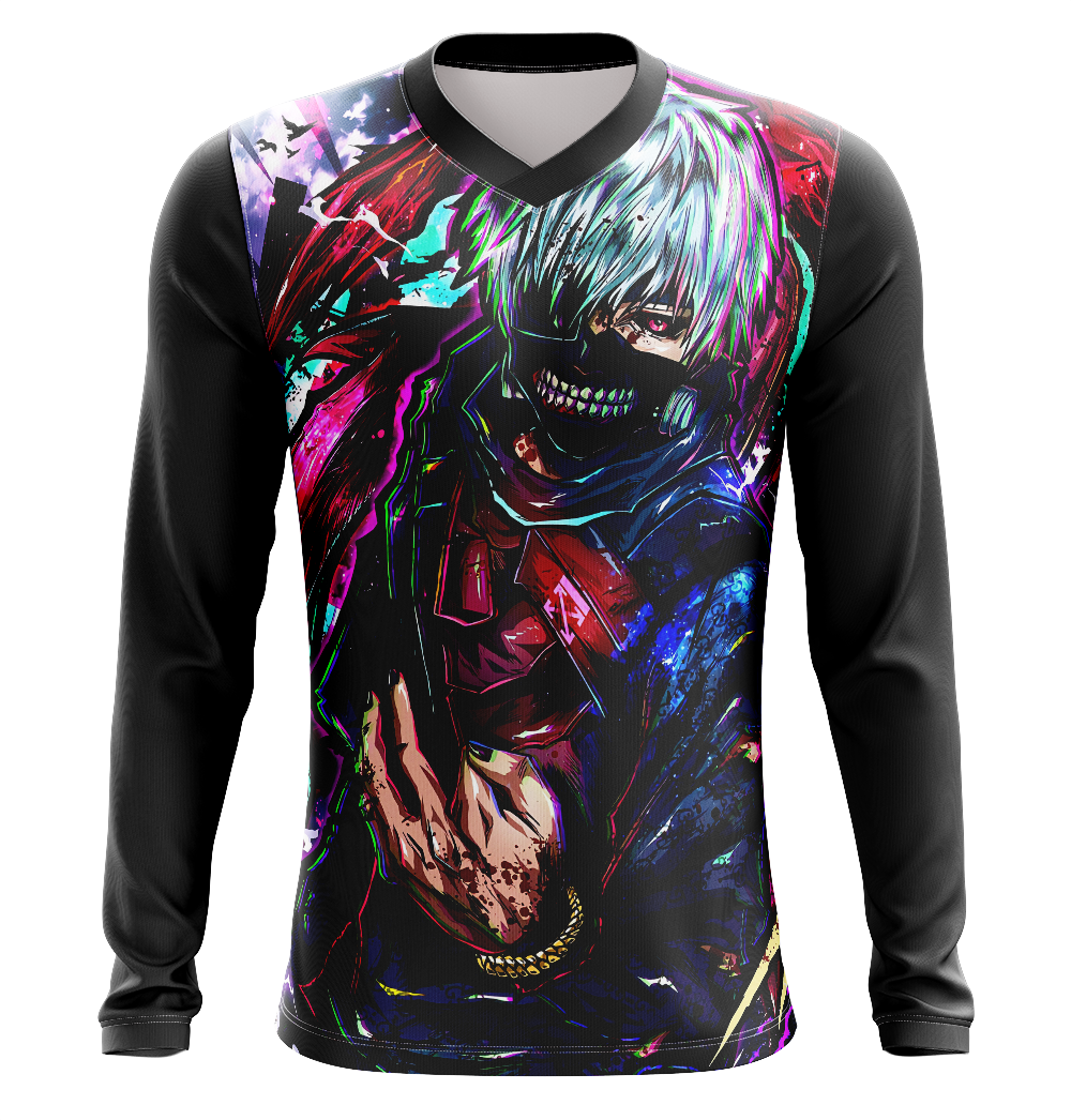 Kaneki Tokyo Ghoul Dry Fit T-Shirt - Long Sleeve 3D Print