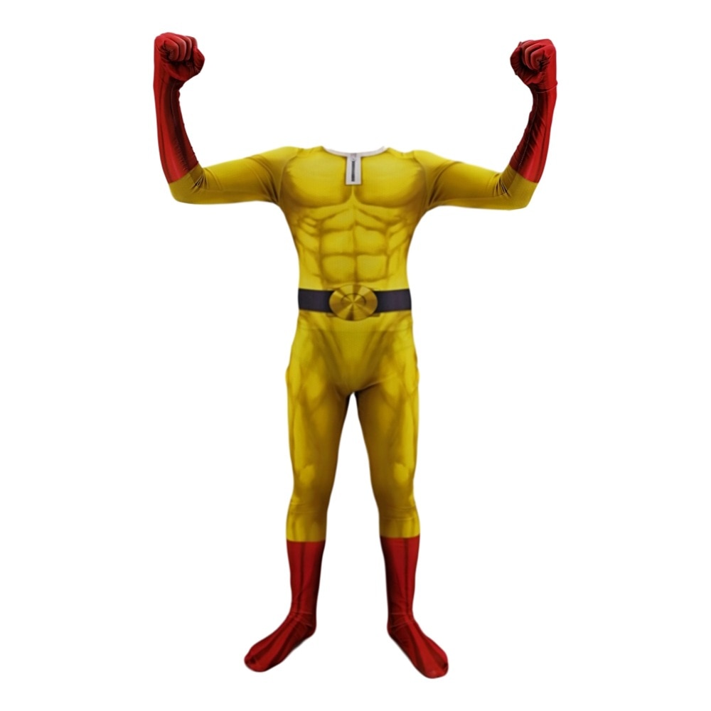 Saitama One Punch Man Costume with Cape - Adult Cosplay Suit