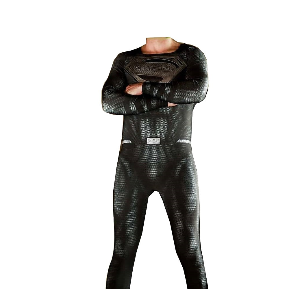Superman Black Suit Costume - Adult Movie Cosplay Suit