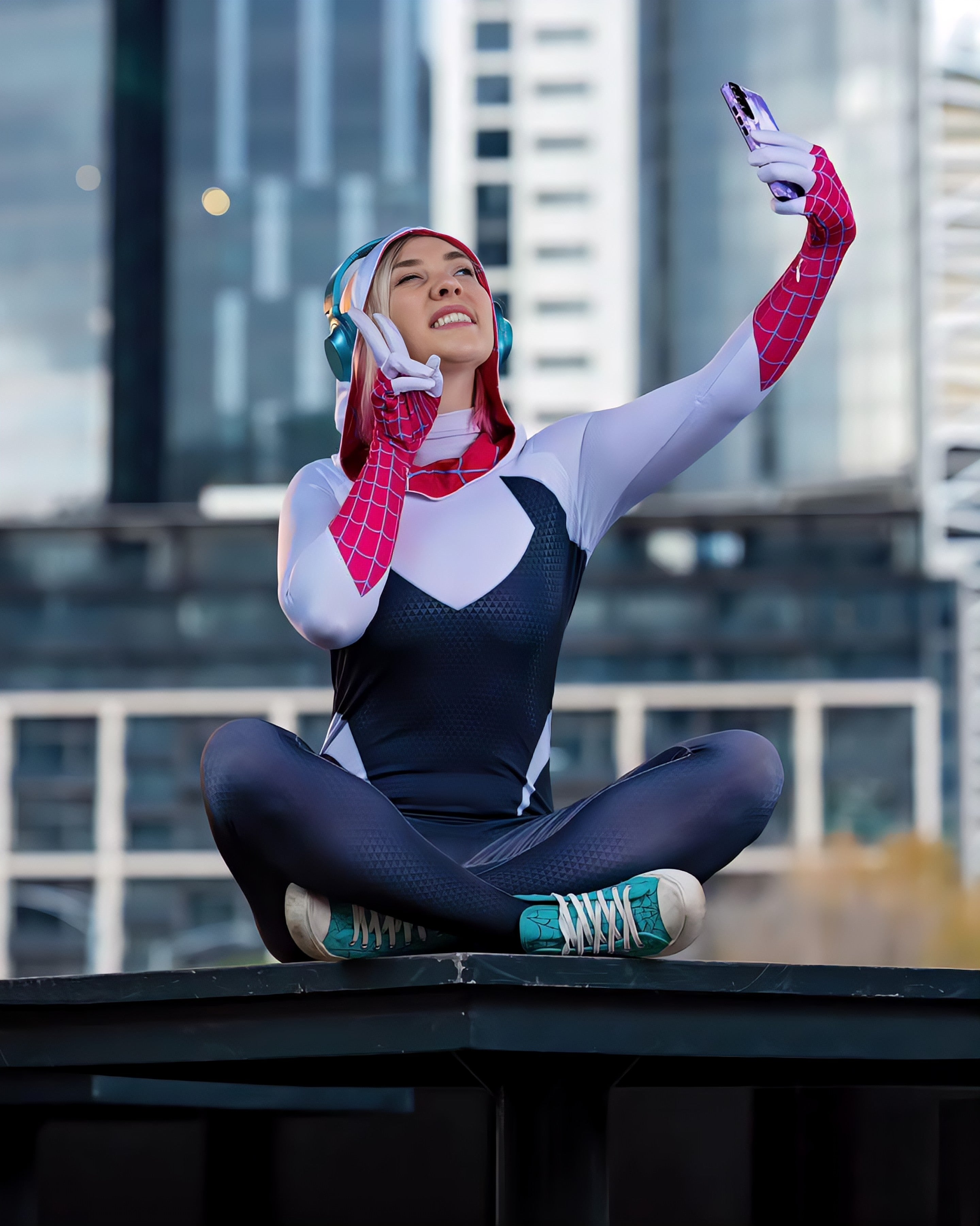 Spider-Gwen Spider-Verse Costume - Women's Premium Cosplay Suit