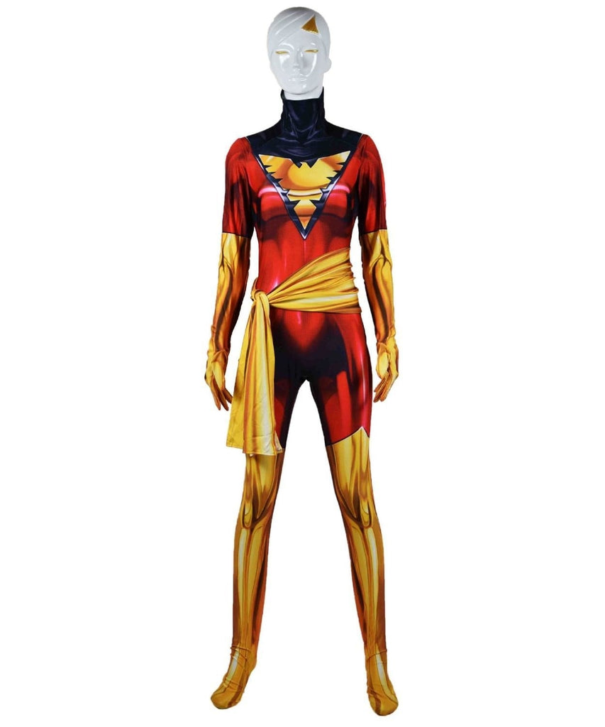 Fantasia Feminina Jean Grey Fênix Negra Adulto Cosplay Traje Luxo X- MEN