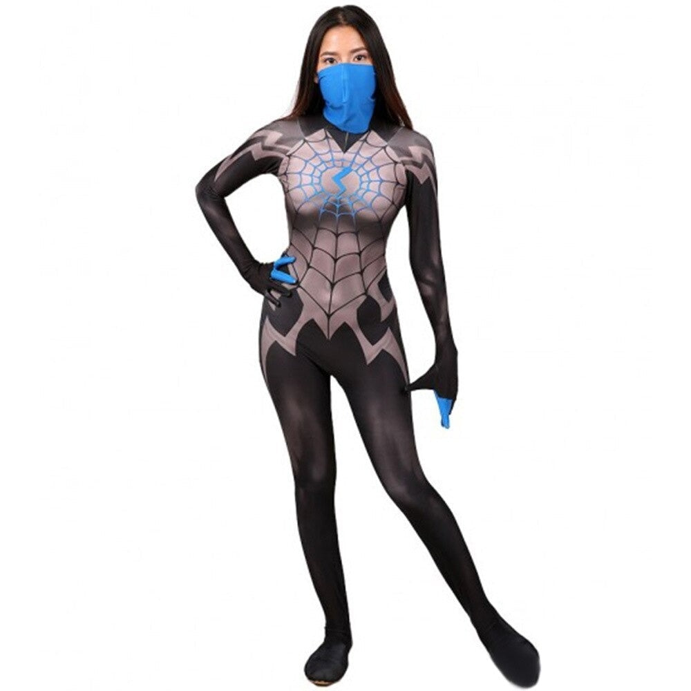 Fantasia Cindy Moon Mulher Aranha Cosplay Feminino Luxo Traje Profissional