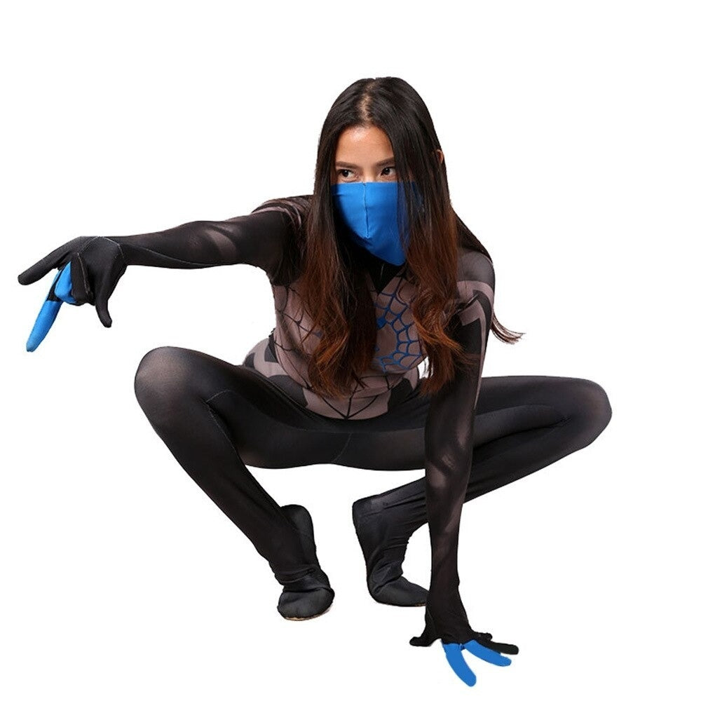 Fantasia Cindy Moon Mulher Aranha Cosplay Feminino Luxo Traje Profissional