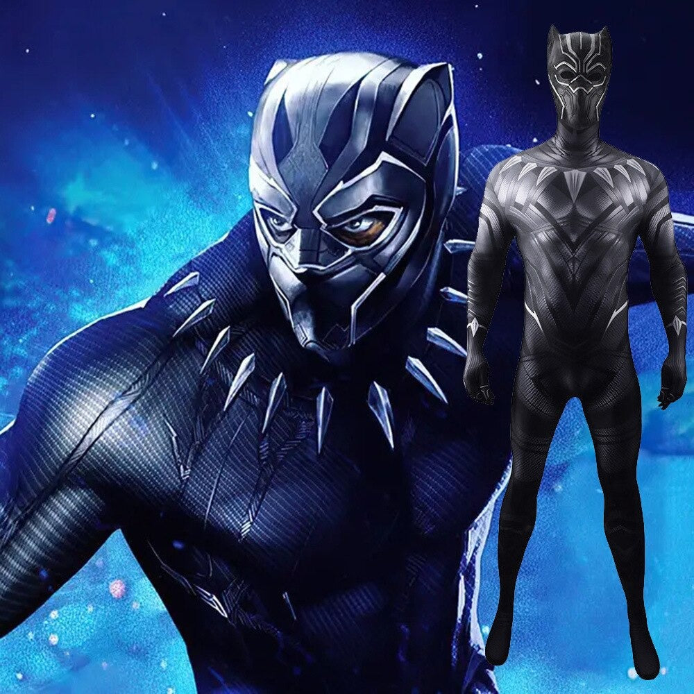 Black Panther Full Costume + Mask - Adult & Kids Premium Cosplay Suit