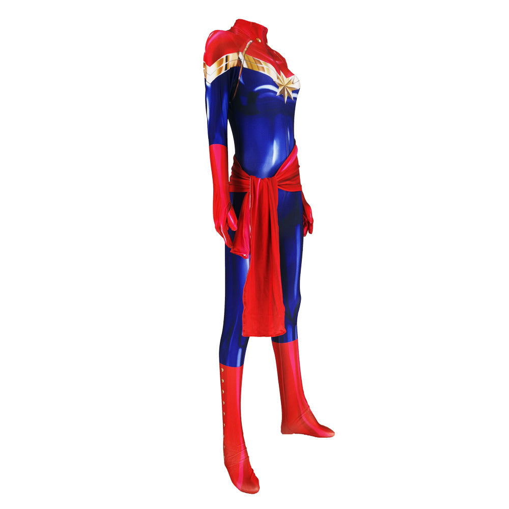 Fantasia Feminina Capitã Marvel Carol Danvers Adulto Cosplay Traje Luxo
