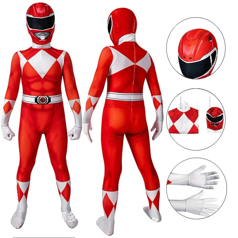 Kids Power Rangers Classic Costume - Children's Cosplay Suit (5 Colors)